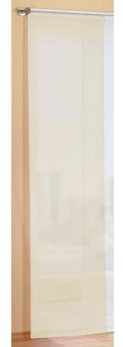 Gardinenbox Preisgünstiger Flächenvorhang Schiebegardine, transparent, unifarben, mit Zubehör, 245x60, Creme, 85589