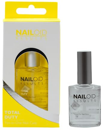 Nailoid TOTAL DUTY 10-in-1 Nail Treatment with UV Filter |12ml | Base & Top Coat, Anti-Split Protection & High-Gloss Shine | Multi-Action Strengthener | Healthy & Smooth Nails