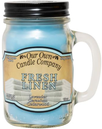 Unserer eigenen Candle Company 368,5 Fresh Linen Duftkerze Jar, (Marke) Made in USA – 100 HR Brenndauer (1)