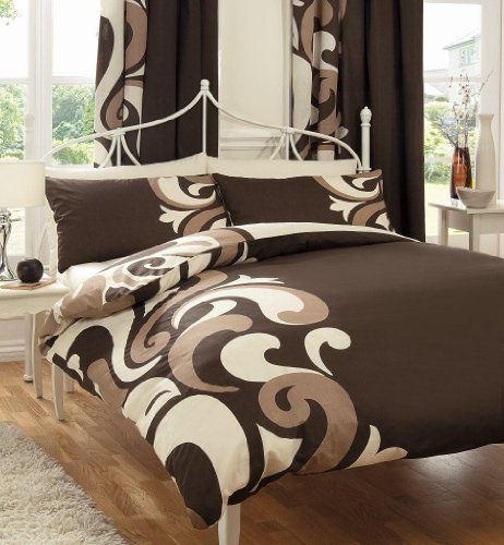 Gaveno Cavailia Luxury GRANDEUR Bed Set With Duvet Cover and Pillow Case, Chocolate , Polyester-Cotton, Single