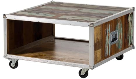 Massivholz Altholz Eisen lackiert Couchtisch/Container 80x80 Massivmöbel Industrial-Stil Möbel massiv Industrial #101
