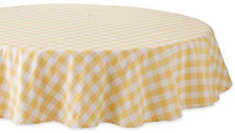 DII Tischdecke, kariert, rund, 178 cm, Gelb