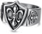 BOBIJOO Jewelry - Chevalière Bague Fleur Lys Blason Acier Inoxydable Argenté Symbole Royaliste Templier Patriote - 56 (7 US)