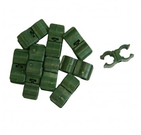 Xclou Garden Multifunktionsclip, 10er Set, Pflanzenbinder, Pflanzenklammer, Pflanzenhalter, grün, 3x1x1.5 cm, 360238