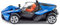 siku 1436, KTM X-Bow GT, Metall/Kunststoff, Blau/Schwarz, Bereifung aus Gummi, Spielzeugfahrzeug für Kinder