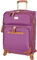 Steve Madden Designer-Gepäckkollektion – erweiterbare 61 cm Softside-Tasche – strapazierfähiger, mittelgroßer, Leichter Karierter Koffer mit 4 Rollrollen, violett, 61 cm (24 Zoll)
