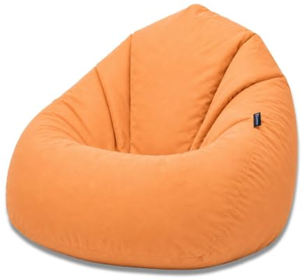 BuBiBag Sitzsack XXL Erwachsene Outdoor wetterfest, Orange XXL | Gaming Sessel in Tropfenform, 118x75 cm, gefüllt geliefert, wasserabweisend, für Wohnzimmer und Garten