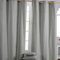 Homescapes 2er Set eifarbige Ösen Gardinen je B137 x L228 cm aus 100% Baumwolle, blickdichte Vorhänge/Dekoschals/Ösenvorhänge für Wohnzimmer oder Küche, grau