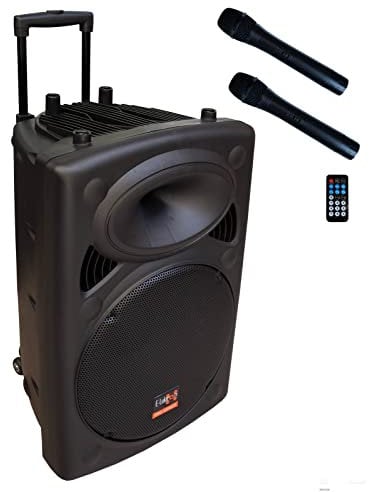 E-Lektron EL38-M Mobile PA Sound Anlage Akku-MP3-USB-SD inkl. Funkmikrofone 900W Soundsystem