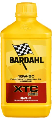 Bardahl - XTC C60 15W-50 - Olio Motore per Moto 4 Tempi, Contrasta la Formazione dei Depositi Mantenendo Pulito il Motore, 100% Sintetico, 1 L