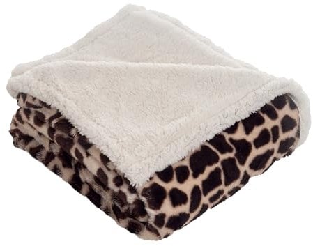 Lavish Home Sherpa-Fleece-Überwurfdecke, 127 x 152 cm, maschinenwaschbar, wendbar, Flauschige Decken für Couch, Stuhl oder Bett (Giraffe)