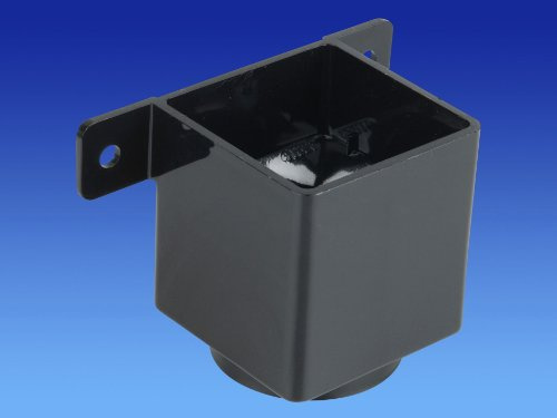 Wavin OSMA 4T823 Black Pipe Connector and Bracket for 61mm Square downpipe