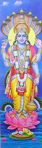 Crafts of India Lord Vishnu/Hindu God Poster : Reprint on Paper (Unframed 11X35 inches)