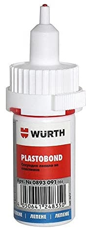 Würth Colla per costruzione Plastobond 20 g acrilico plastica istantanea bottiglia incolore