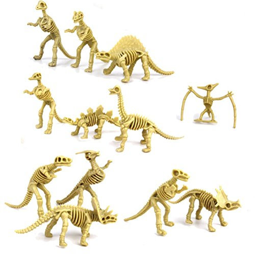 NUOLUX 12st Dinosaurier Fossil Skelett Figuren Kinder Spielzeug(Zufälliger Stil)