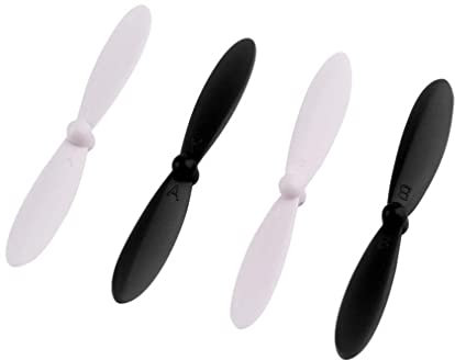 vhbw 4X Propeller kompatibel mit Jamara QCF 110 Drohne - 2 Paar Ersatzpropeller, Selbstsichernd Schwarz Weiß