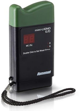 Lignomat Mini-Ligno E/D - Pin Moisture Meter - Moisture Detector for Wood Floors, Woodworking, Building and House Maintenance - Humidity Detection & Moist Meter for Wood Walls, Pallets, Firewood