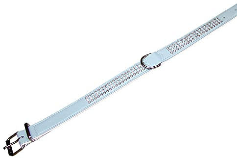 Nobby Halsband Crystal dreireihig, hellblau/weiß 52 cm (38-46 cm), 22/24 mm, 1 Stück