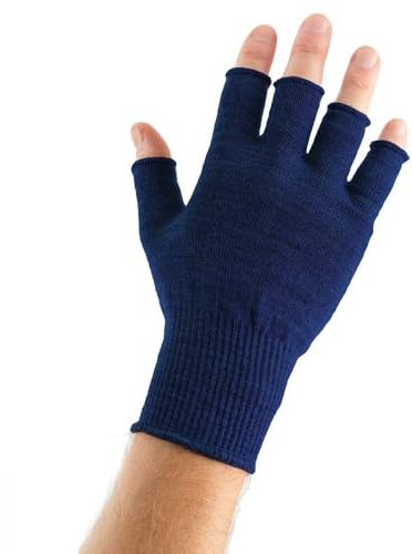 EDZ Merino Fingerless Gloves Blue M-L