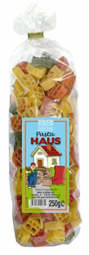 Bull & Bear bunte Haus Nudeln, 250g, Motivnudeln aus Hartweizengrieß, handgefertigt in deutscher Manufaktur, Pasta Geschenk