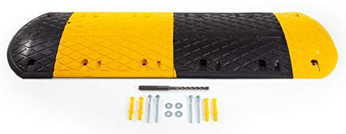The Ramp People Speed Bump Kit 10mph 60,000kg Capacity 1m - 9.5m (2.5m) | 60mm High | Includes Fixings for Easy Installation | Reflectors cat's eyes | Heavy Duty Vans, Cars & HGVs