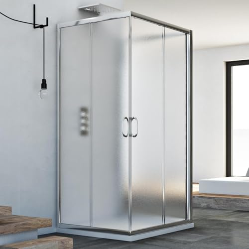 Idralite Junior Trio 3-seitige Duschkabine 80x90x80 cm H185 Strukturglas