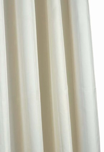 Croydex Water-Resistant Machine Washable Cling-Resistant Plain Ivory Textile Shower Curtain, 1800 x 1800mm