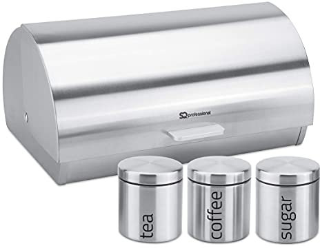Gems Metallic Bread Bin and Canisters - Orange Red Silver Green Black Purple Blue (Quartz)