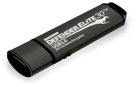 Kanguru Defender Elite30 – 128 GB Hardware Encrypted Flash Drive - Physical Write Protect Switch – SuperSpeed USB 3.0