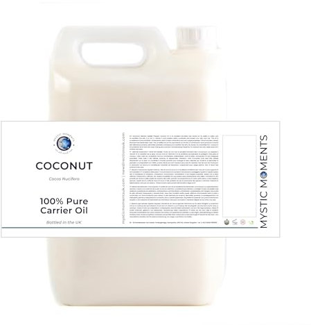 Mystic Moments | Kokosnussträgeröl 5 Liter - reines & natürliches Öl perfekt für Haare, Gesicht, Nägel, Aromatherapie, Massage und Ölverdünnung Veganer GVO frei