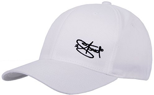 2Stoned Flexfit Baseball Kappe Classic Weiß mit Stick Größe XXL (62 cm - 65 cm) für Frauen und Männer