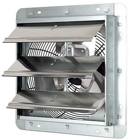 iLIVING ILG8SF12V 12 Wall Mounted Exhaust Fan Automatic Shutter Variable Speed Vent Fan For Home Attic Shed or Garage Ventilation 960 CFM 1400 (Power Cord Not Included) Silver 12 - Variable