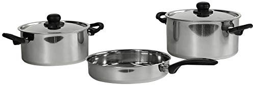 BERGER 5-teiliges Topfset aus hochwertigem Edelstahl | für alle Herdarten | beschichtetes Kochset und Pfannenset | Kochgeschirr | hochwertiges Küchenset | pflegeleicht