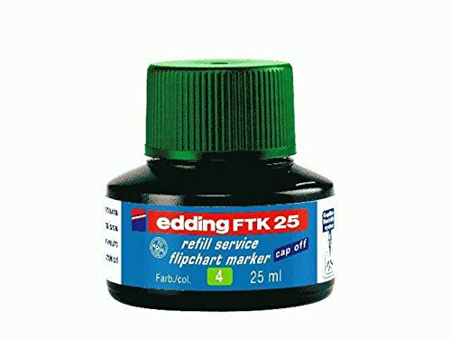 edding Ftk 25 Refill Ink - Green - 25 Ml - With Capillary System Ideal For Clean And Uncomplicated Refilling Of Almost All Flipchart Markers