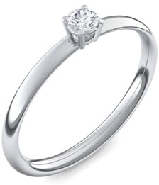 Verlobungsringe Silber-Ring Zirkonia Stein Ring Luxusetui Damen 925 | wie Diamant Verlobungsring wie Diamantring Heiratsantrag Damenring wie Weißgold AM161SS925ZIFA48
