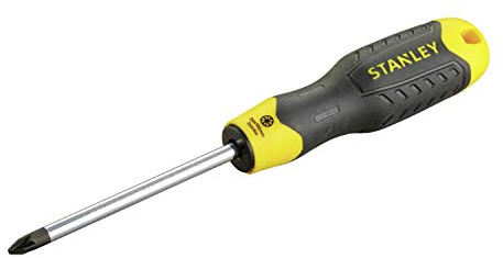 Stanley 1-64-974 CushionGrip PZ2 Screwdriver, Multi-Colour, 100 mm