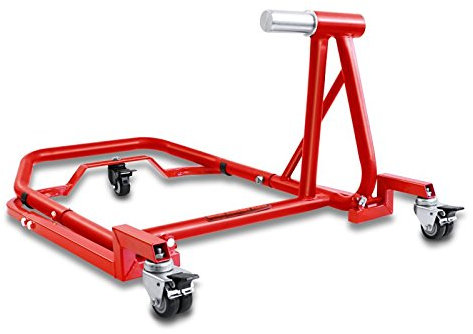 ConStands - Motorrad Montageständer für Ducati Multistrada 1200 10-17 Single Mover Rot hinten inkl. Rangierhilfe und Bolzen