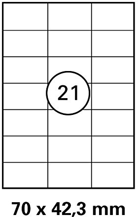 LUMA 4770420 Universal-Etiketten 70,0 x 42,3mm A4 100 Bogen mit je 27 Etiketten