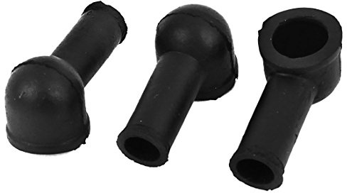 sourcingmap Terminal Insulating Covers 12mm x 8mm 3Pcs Black