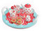 Indigo Jamm Wooden Tea Set, Pretend Play Tea Party Tray with 10 Tea Set Pieces and 3 Wooden Biscuits – Hearts
