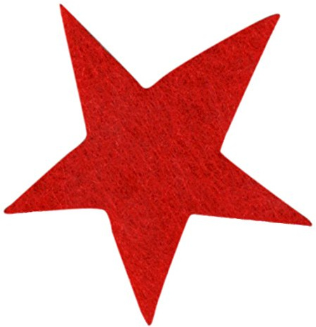 Petra's Bastel-News A-STF5203-28 Streudeko, 100 x Sterne 30 mm, Filz/rot