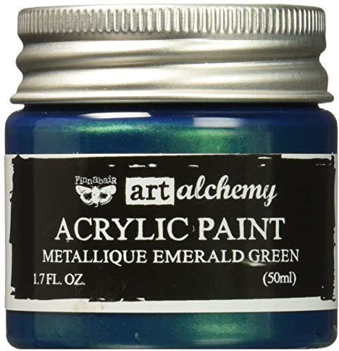 Prima Marketing Pintura Finnabair Art Alchemy de acrílico, 50 ml líquidos, de Color Verde Esmeralda metálico