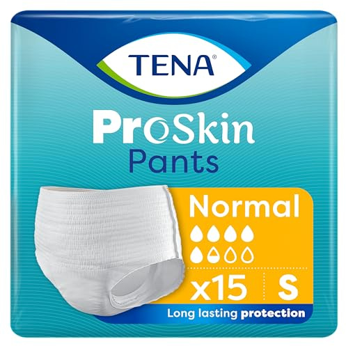 Tena - Tena Proskin Normal (Small) Pants - 15 Pieces | Incontinence Underwear for Men & Women, Moderate to Heavy Leakage, Fast Absorption, Odour Control & Triple Skin Protection
