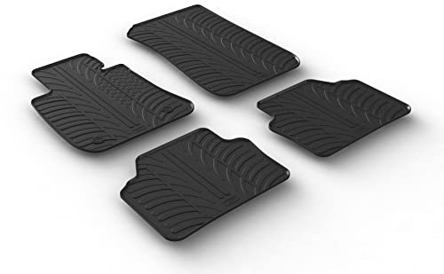 Satz Gummimatten kompatibel mit BMW 3er E90/E91 2005-2012 (T Profil 4-teilig + Montage-clips)