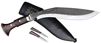Original Gurkha Kukri Messer - 25 cm Schwarze Klinge Voller Zapfen Panawal Sirupate Dorf - Handgefertigt Von GK & CO Kukri Haus in Nepal