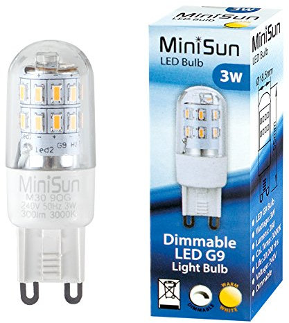 MiniSun | 3w High Power Energy Saving Dimmable G9 LED Light Bulbs | LED Bulbs, Home Décor & Improvement Essential | Pack of 10