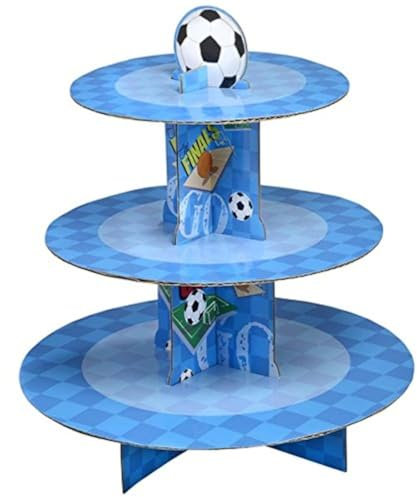CLUB GREEN BLUE FOOTBALL CAKE KIT STAND (24PCS), Card, 42.9 x 34.1 x 6.05 cm
