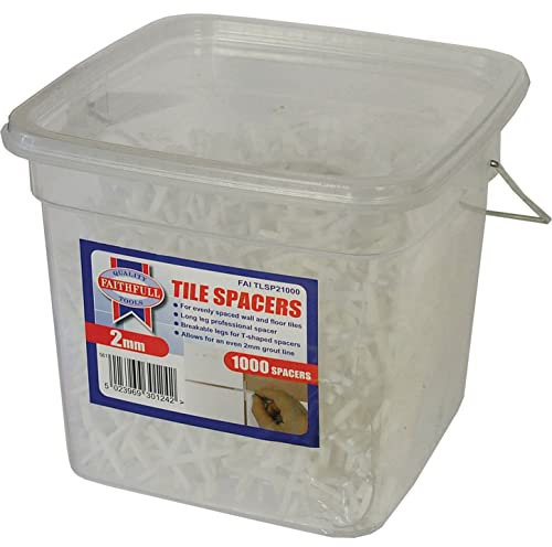 Faithfull Tile Spacers for Wall & Floor Tiling - Long Leg, 2mm, Pack of 1000