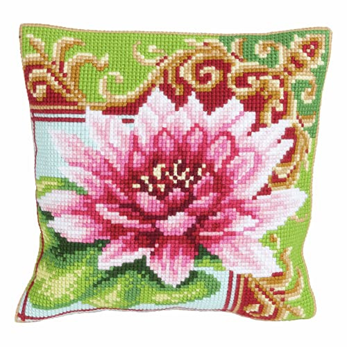 Collection d'Art CdA Kreuzstichkissen Luxuriöse Lilly II 5174, 40x40cm, Stickbild vorgezeichnet