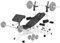 GORILLA SPORTS® Hantelbank mit Gewichten- inkl. 108 kg Hantelset, Verstellbar, mit Langhantel-Ablage, Curlpult und Butterfly, Dip-Station, Beinstrecker - Multifunktion Trainingsbank, Kraftstation
